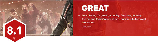 《丧尸围城4》IGN 8.1分！傻气和不羁的风格你喜欢吗？