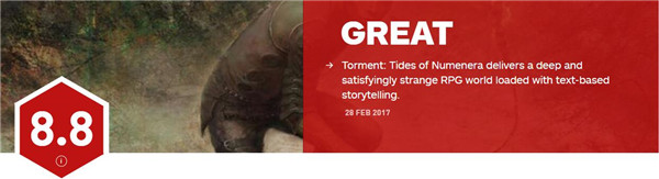 《折磨：扭蒙拉之潮》媒体评分 IGN 8.8分 