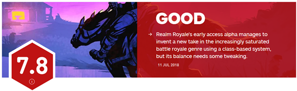 大逃杀新作《Realm Royale》抢先体验版IGN 7.8分