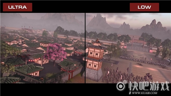 《全面战争：三国》高低画质对比 光影渲染差距大