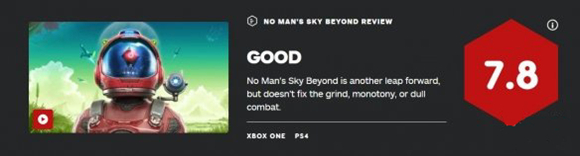 《无人深空》Beyond仅获IGN 7.8分 虽有进步但枯燥的本质还没变！